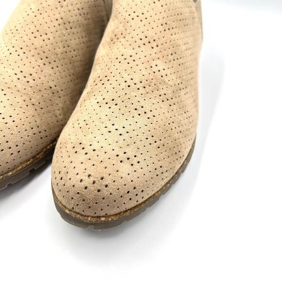 Dr Scholls Size 9.5 Microsuede Brown Taupe Beige Ankle Boots Shooties Shoes - Picture 4 of 13